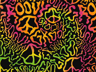 Groovy pattern 60s 70s acid crazy groovy hippie illustration lettering lsd magic mushroom pattern peace psychedelic seamless trip trippy visual wallpaper warp