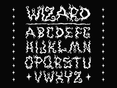 Wizard font abc alphabet black doom esoteric font gothic illustration lettering magic metal occult poster psychedelic stoner type witch witchcraft witchy wizard