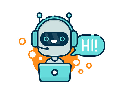 Cute chat bot icon bot chat chatbot cute funny icon illustration robot vector