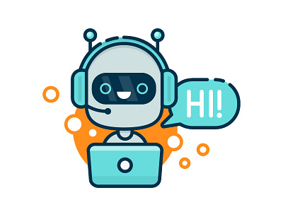 Cute chat bot icon