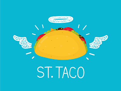 St. Taco concept angel concept food heaven illustrtion mexican saint taco