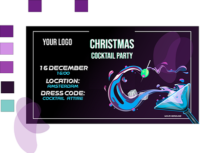 Christmas Cocktail invitation christmas design illustration