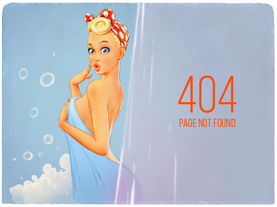 404 404 error girl illustration painting pin up pinup