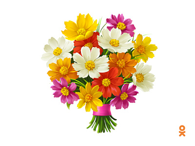 bouquet of flowers (for ok.ru) bouquet flowers illustration