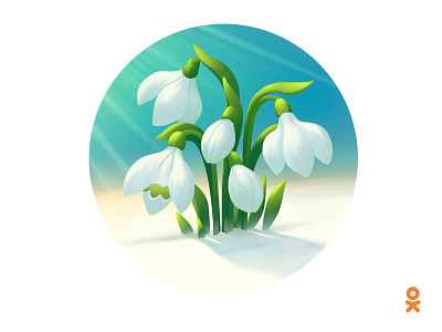 snowdrops (for ok.ru) floral flower illustration snow snowdrops