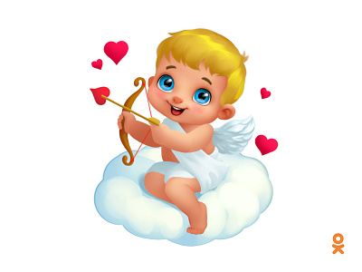 Cupid on the cloud (for ok.ru) angel cloud cupid heart love valentines day
