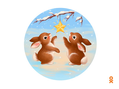 Hares (for ok.ru) animal hare rabbit spring star winter