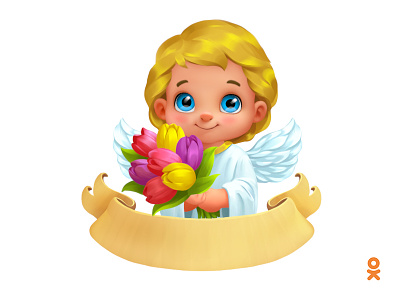Angel (for ok.ru) angel flower illustration tulip wings