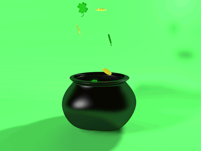 Happy St Patrick's day ! 3d animation c4d cauldron green luck stpatrick