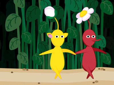 Pikmin walk cycles nintendo plant pikmin walk cycle duik rigging motion design illustration