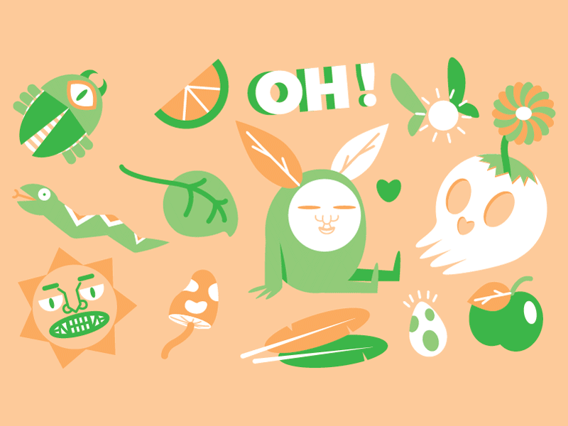 Themed business cards palette monster nature cards fun illustration