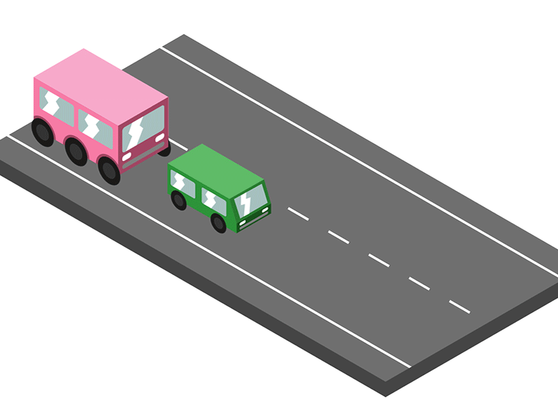 Isometric road animation bus car isometric motion design road ssr