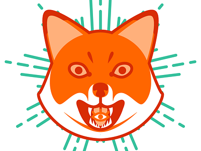 Karmic fox cosmic eyes fox illustration vector