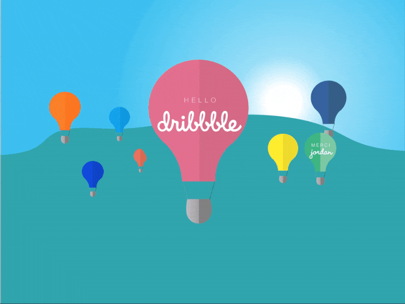Hi Dribbble! - First Shot balloon behance debut dribbble first hello hello dribble invitation invite sky social thanks