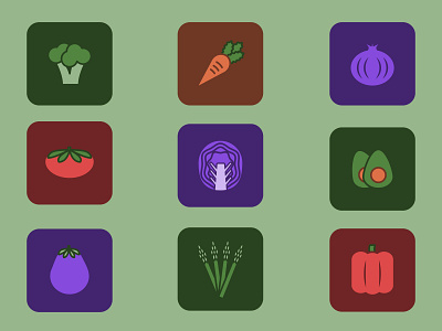WIP Vegetable Icons fruits and veggies icon design icon set vegetable icons vegetables veggies