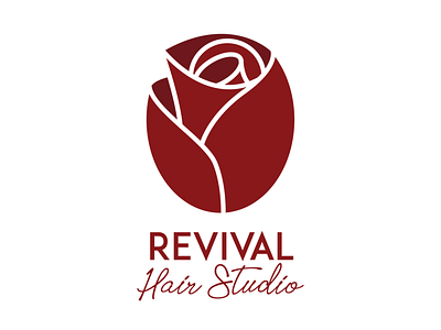 Revival Hair Studio Logo branding branding agency branding design branding designer hairlogo hairstylistlogo logo logodesign logodesigner logodesigns plantlogo revival roselogo
