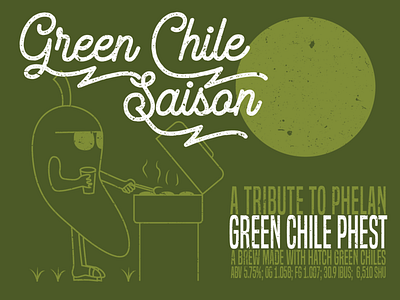 Green Chile Saison Beer Label beer beer art beer design beer label beer label design branding character design green chile illustration label design label packaging packaging