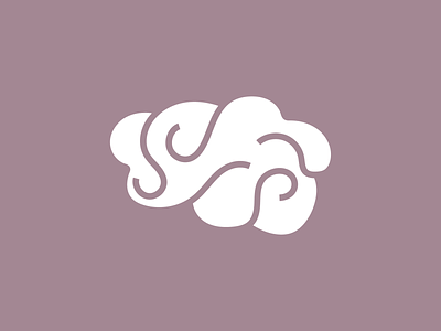 Negative Space Brain Logo