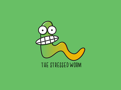 The Stressed Worm goofy logo gummy worm gummy worm logo just for fun logo worm worm logo