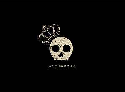 Enchanted Skull Logo distressed enchanted king crown king logo logo logodesign skeleton skull logo