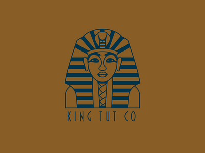 King Tut Logo ancient ancient egypt blue and gold logo branding clothing logo king tut logo logo design