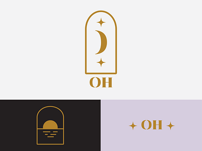 Personal Branding for Olivia H crystal gold logo logodesign moon logo reiki spiritual logo star logo window logo