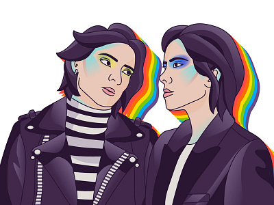 Pride Portraits: Tegan and Sara illustration lgbt lgbtq portrait pride pride month rainbow tegan and sara vector vimeo