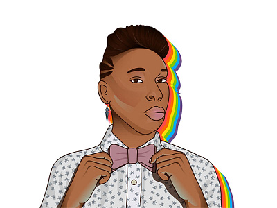 Pride Portraits: Lena Waithe illustration lena waithe lgbt lgbtq master of none portrait pride pride month rainbow vector vimeo