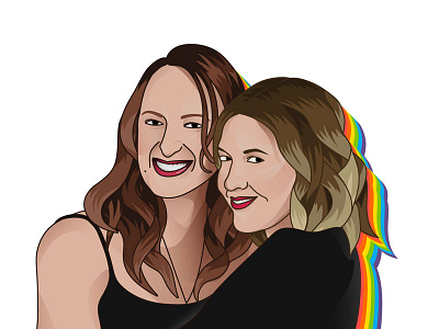 Pride Portraits: Jen Richards & Laura Zak illustration lgbt lgbtq portrait pride pride month rainbow vector vimeo