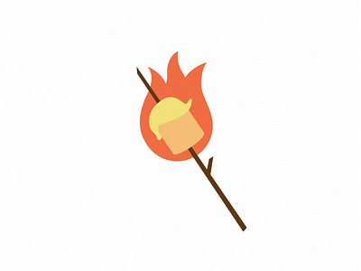 Roasted | Vectober #3 camp campfire fire inktober inktober2018 marshmallow politics president roast roasted toast trump vectober
