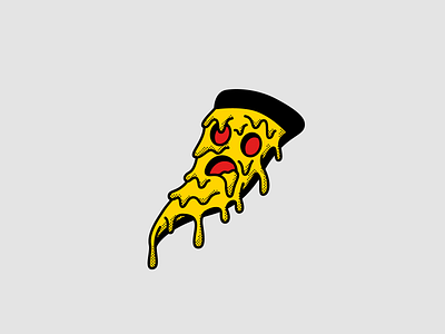 ZZAAA 🍕| Vectober #9 cheese drip drooling halftone inktober inktober2018 melting pizza slice vectober