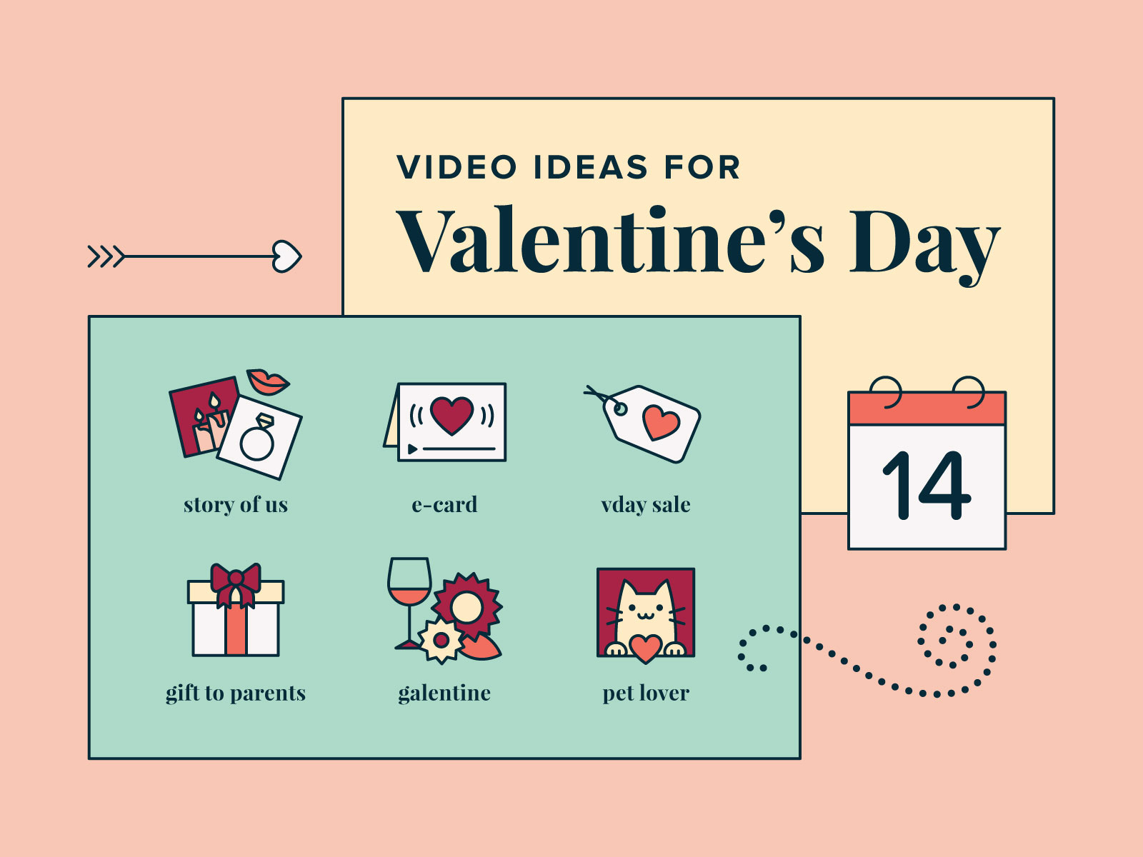 Valentine's Day Icons 💖 animoto calendar cat engagement gift icons ideas love sale valentine