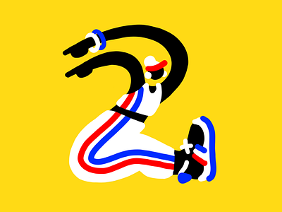 2 36 days of type letter lettering number people procreate sports two typography