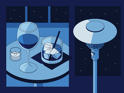Empty Spaces 6 alcohol bar beverage drinks illustration isometric sky space stars wine