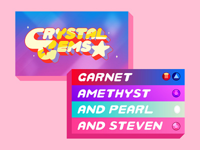 We...are the Crystal Gems 🌹💎 business card cartoon network crystal gems dribbbleweeklywarmup jewel steven universe weeklywarmup