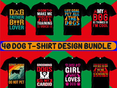 Dog T-shirt design Bundle design dog lover dog t shirt design graphic design illustration typography vector