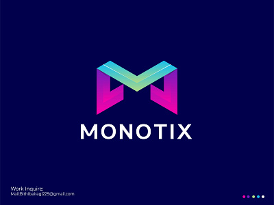 MONOTIX Modern M & T Letter Logo Design