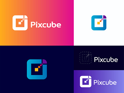 Brand Identity Pixcube Modern  Logo Design