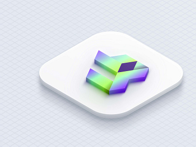 3D App Icon Modern W & b Letter Logo Concept