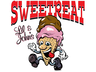 Sweetreat Logo anthropomorphic ice cream illustration illustrator logo vector