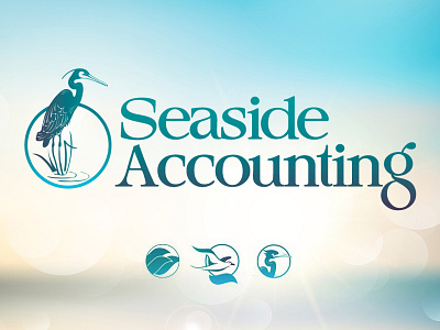 Seaside Accounting Logo accounting heron logo sea