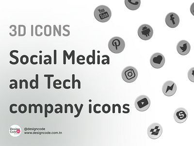 Social Media and Tech company icons 3d 3d icons design design web graphic design icons illustration social media social media icons ui