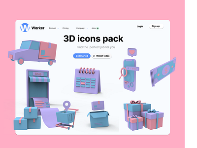 3D Elements kit pack: 3 3d 3d icons design design web graphic design icons illustration ui