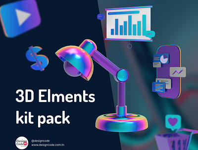 3d Elments kit pack: 4 3d 3d icons branding design design web graphic design icons illustration ui