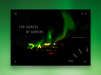 Razer Web Landing Page design gaming landing page menu razer splash ui user interface ux web