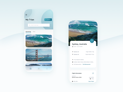 Trip Itinerary Planning App airlines app application booking design feed flights itinerary planning search travel travel app ui user interface ux vacation