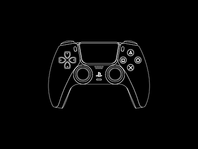 PS 5 Controller black black and white controller controller illustration design illustraion ps ps 5 controller ps 5 controller ps5 vector