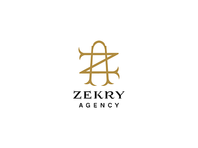 Zekry Agency art black design f gold letter lettering logo monogram royal