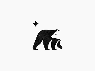 polar bear bear ice logo negative space polarbear winter