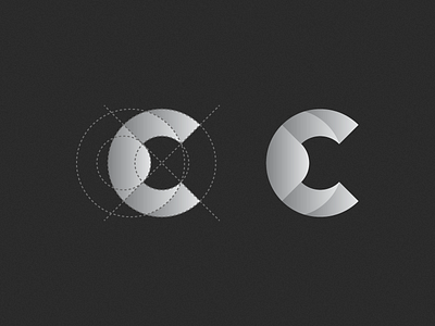 C Mark c logo c mark c monogram geometric c grid system